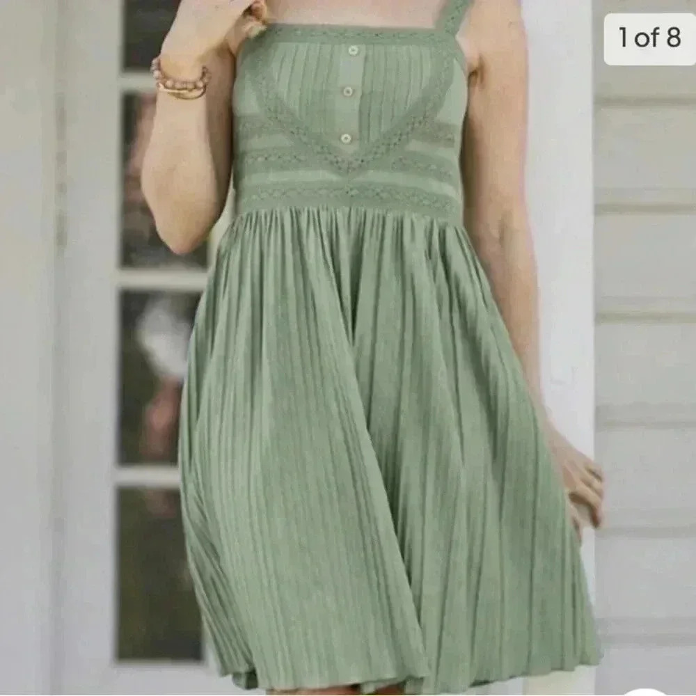 Matilda Jane Clothing with Joanna Gaines Sage Green Mini Dress Size Small NWT